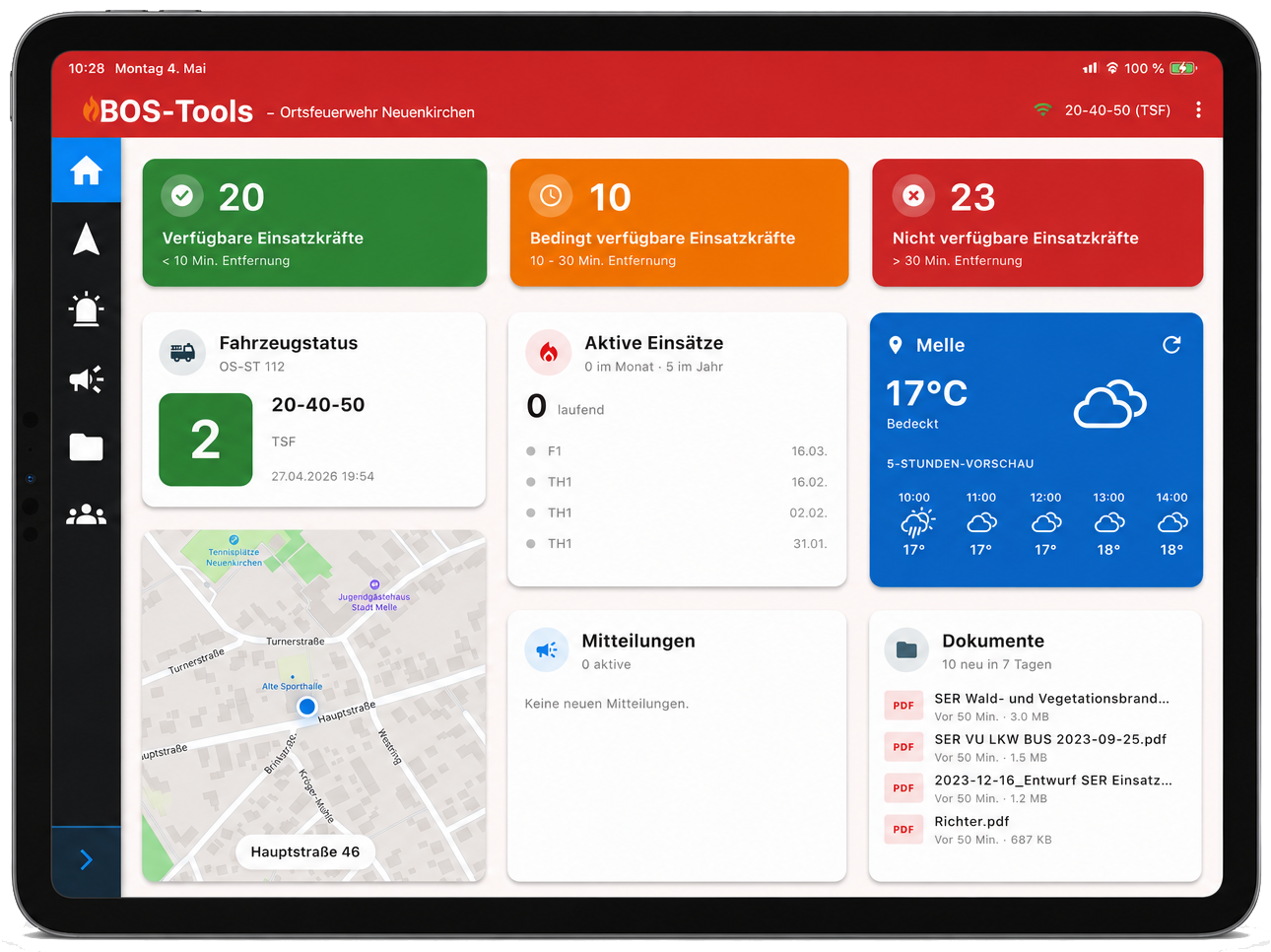 BOS-Tools Tablet-Dashboard